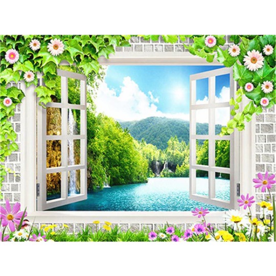 Diamantové maľovanie Výhľad z okna 1 20x30 cm