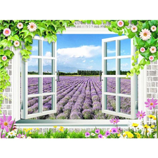 Diamantové maľovanie Výhľad z okna 3 30x40 cm