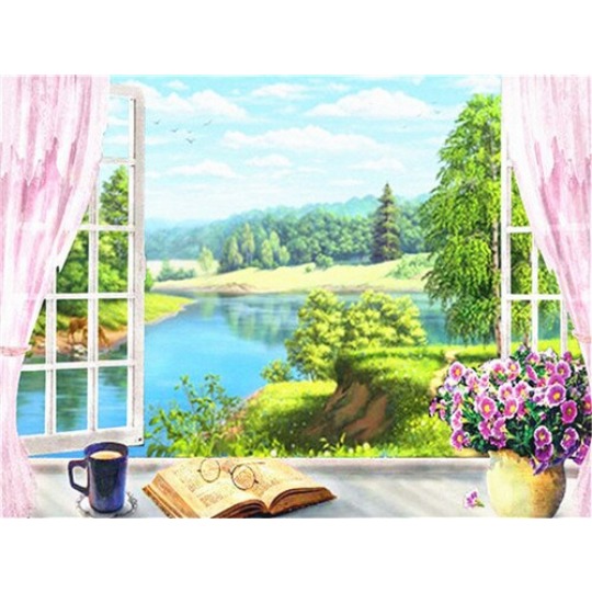 Diamantové maľovanie Výhľad z okna 4 30x40 cm