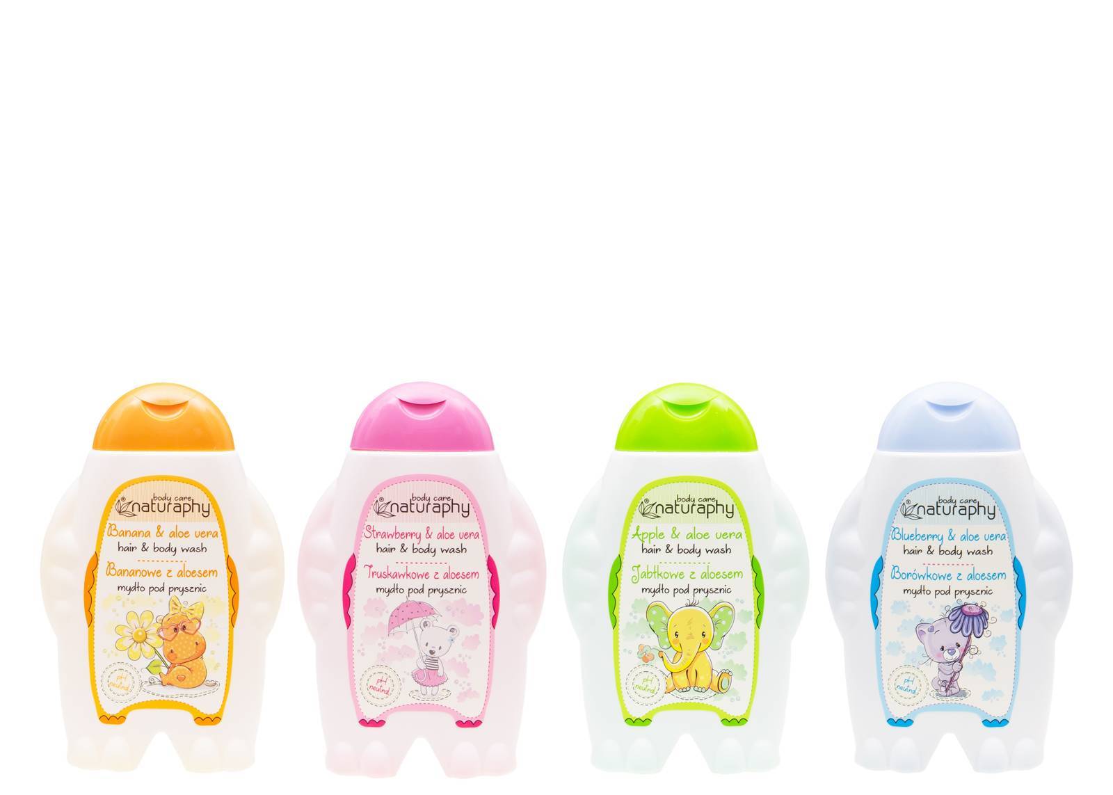 Naturaphy Detský sprchový gél 2v1 4 x 300ml