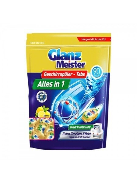 GlanzMeister Tablety do umývačky riadu Alles in 1 90 ks