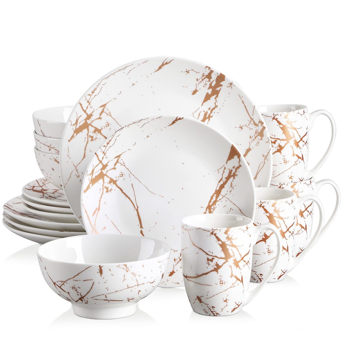 GOLD SPLASH White 16 dielna porcelánová jedálenská sada