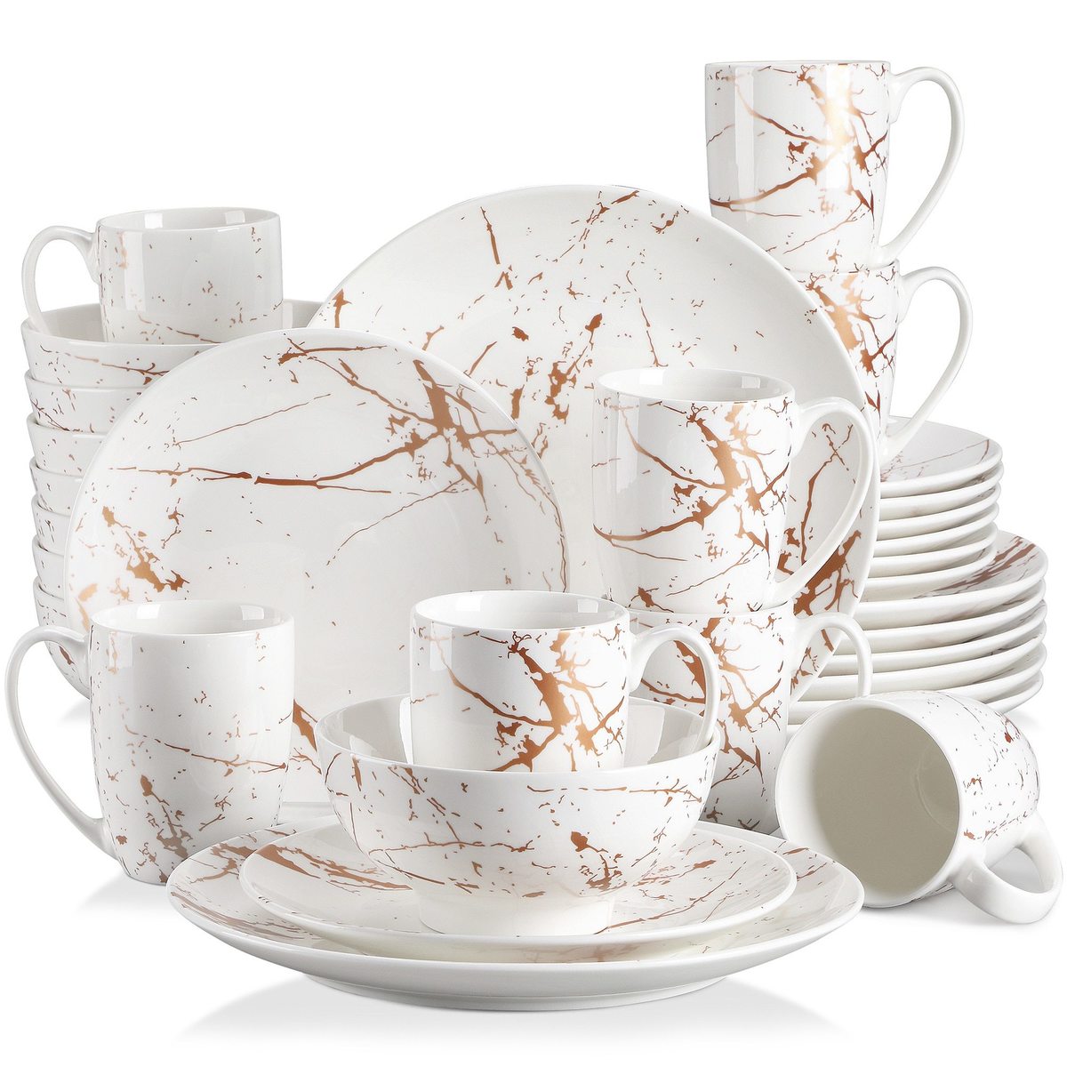 GOLD SPLASH White 32 dielna porcelánová jedálenská