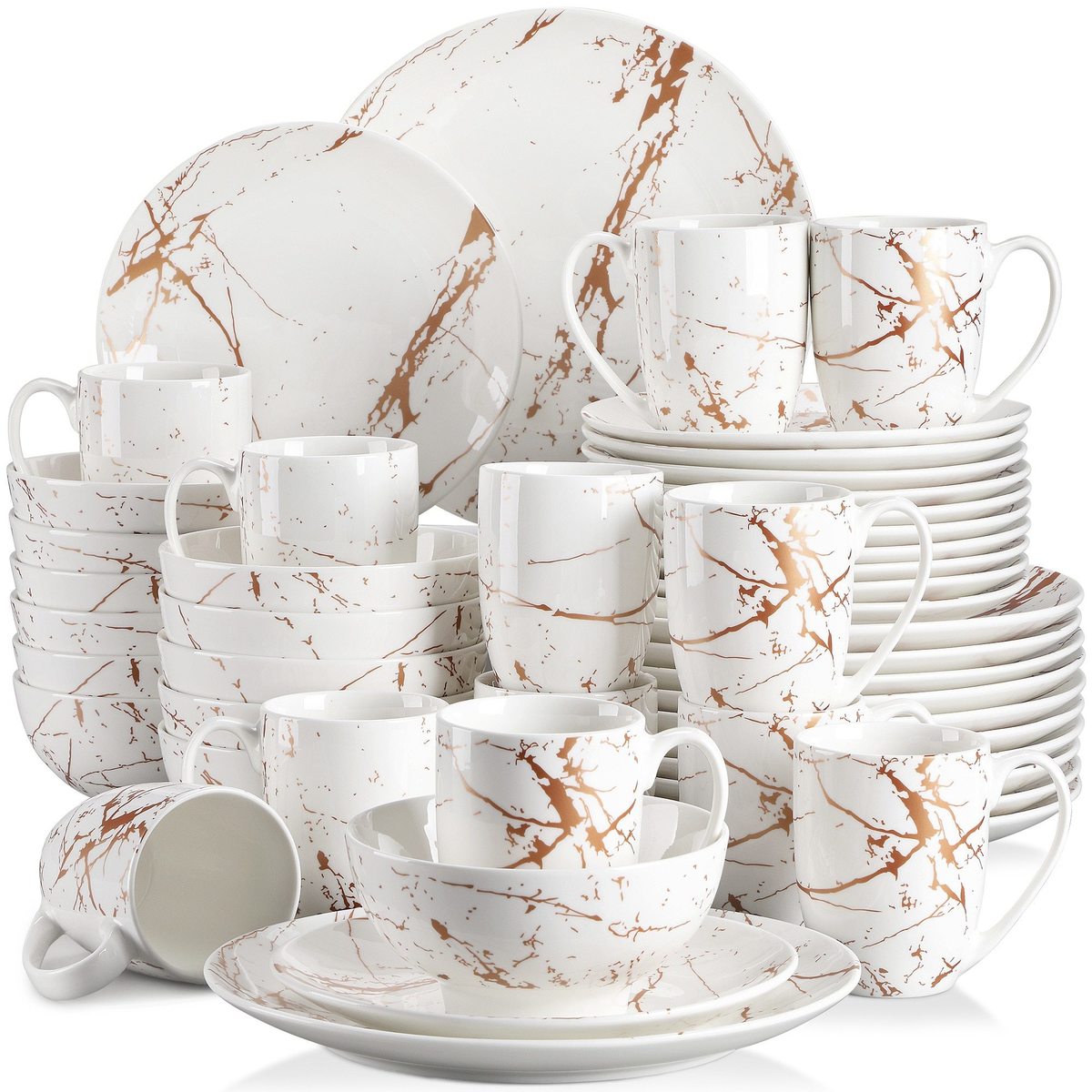 GOLD SPLASH White 48 dielna porcelánová jedálenská sada