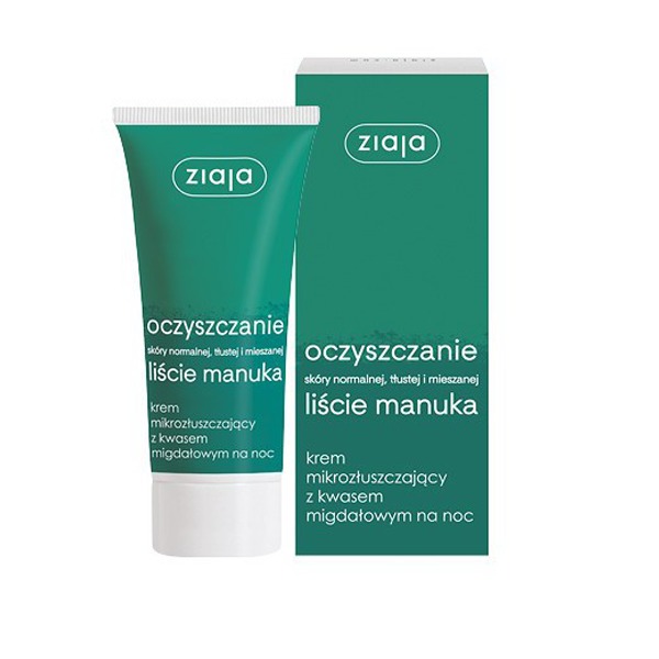 Ziaja listy Manuka Pleťový krém nočný mikro-exfoliačný s kyselinou mandľovou 50ml