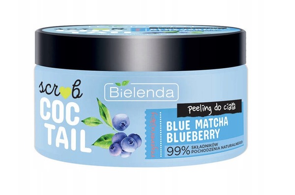 Bielenda Scrub Coctail Cukrový telový peeling Čučoriedka a modrá Matcha 350g