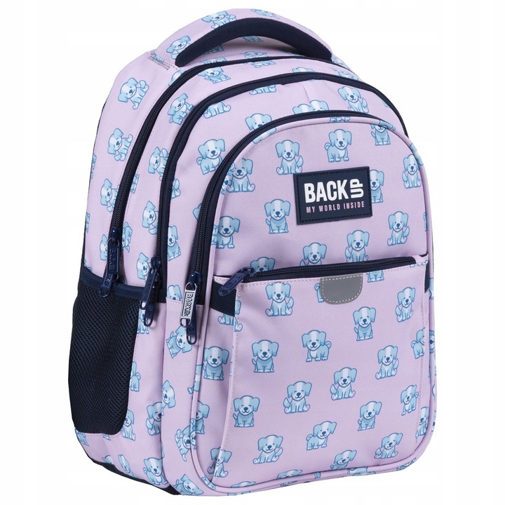 BackUp Školský batoh Model P63 Modré šteniatka