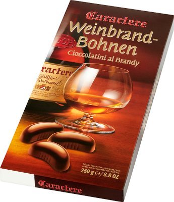 Caractere Weinbrand-Bohnen pralinky s alkoholovou náplňou Brandy 250g