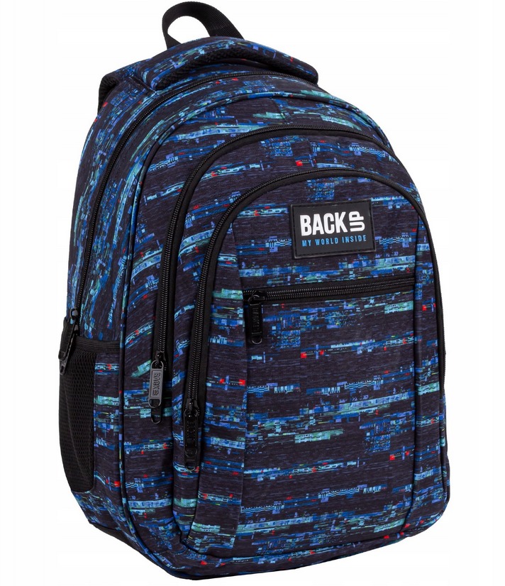 BackUp Školský batoh Modrý Glitch