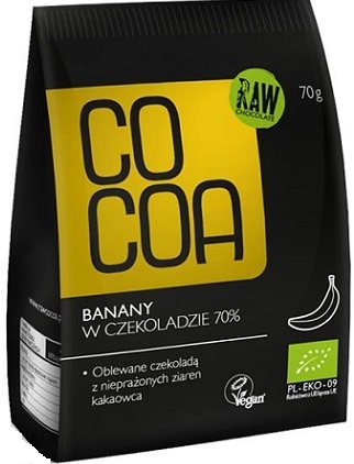 Cocoa Sušené banány v raw čokoláde 70g