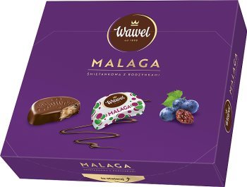 Wawel Malaga čokoládky so smotanovou náplňou s hrozienkami 330g