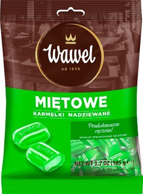Wawel Mietowe karamelky s mätovou náplňou 105g