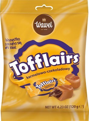 Wawel Tofflairs karamelové bonbóny s čokoládovou náplňou 120g