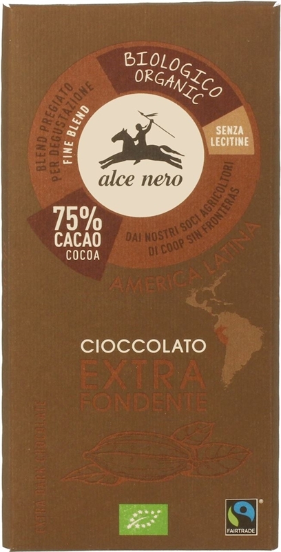 Alce Nero BIO bezgluténová horká čokoláda 75% kakaa 100g