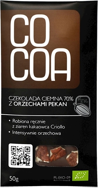 Cocoa Horká čokoláda s pekanovými orechmi 50g