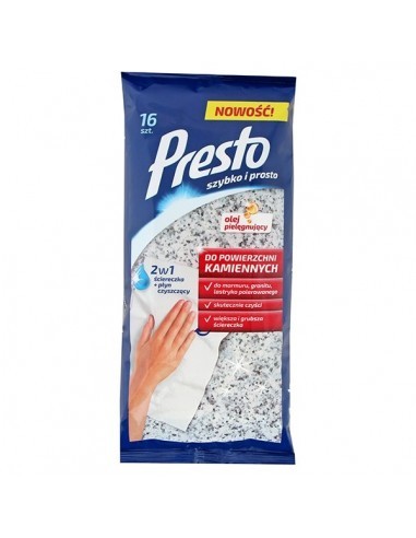 PRESTO Vlhčené utierky na čistenie kamenných povrchov 16ks