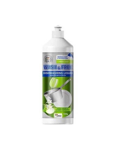 Wash & Free Prostriedok na umývanie riadu Zelené Jablko s extraktom z plesnivca alpského 1000g