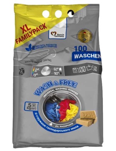 Wash & Free Univerzálny prací prášok 5kg 100 PD