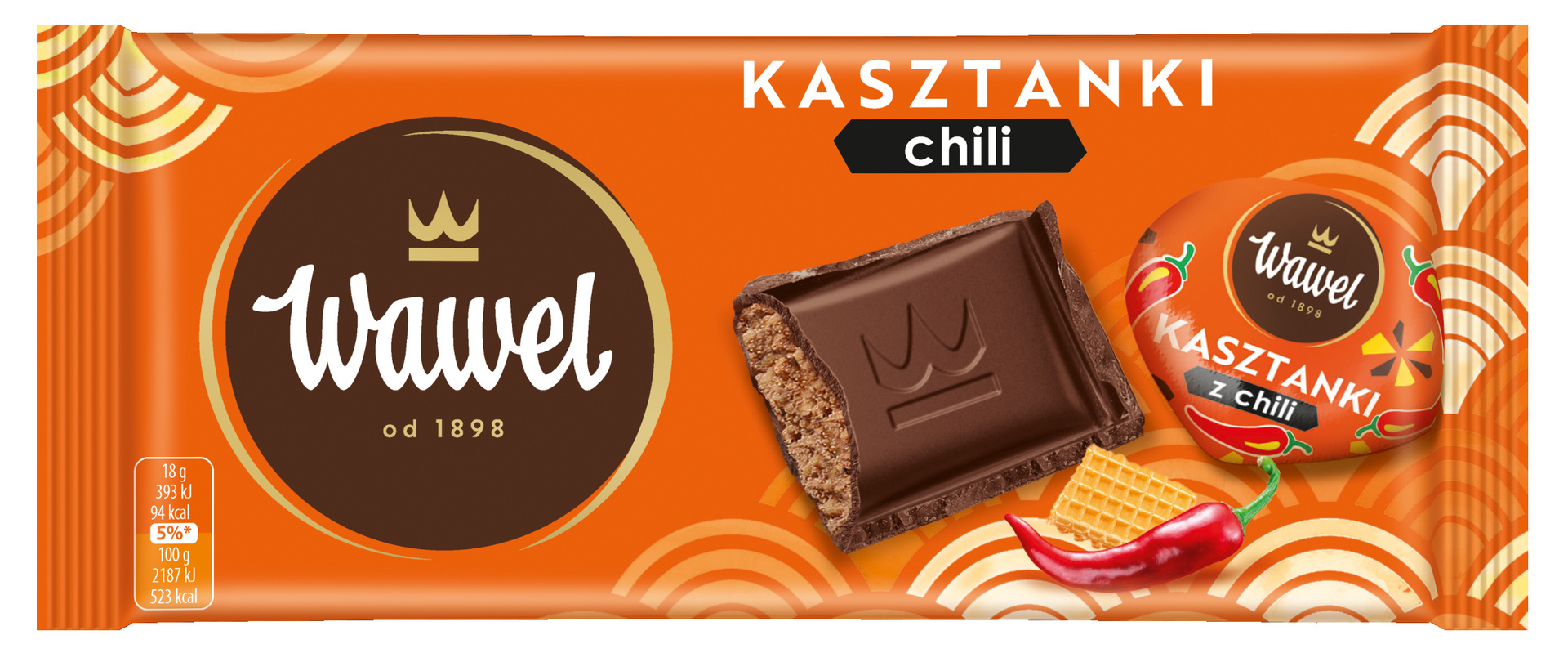 Wawel Horká čokoláda Kasztanki s chilli 90g