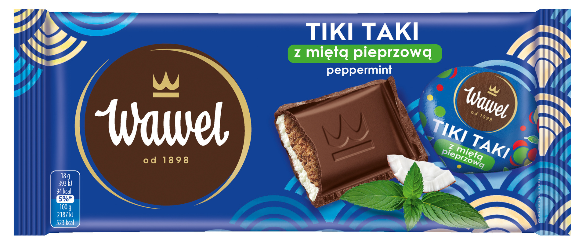 Wawel Horká čokoláda Tiki Taki s mätou 90g