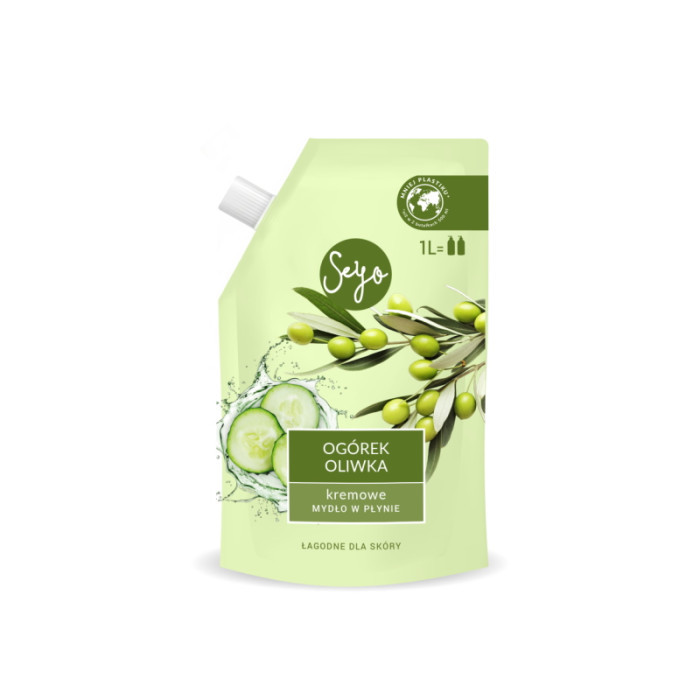 Seyo krémové tekuté mydlo Uhorka & Oliva náplň 1000 ml