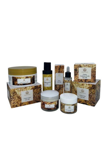 Crelisse 24k zlato telový krém 250 ml + pleťový krém 50 ml + očný krém 30 ml + sérum 30 ml + sprchový gél 100 ml