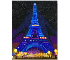 Diamantové maľovanie s LED podsvietením Eifellova veža 30x40cm