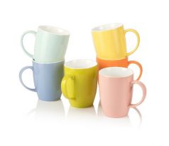 Sada farebných porcelánových hrnčekov KT051 370ml 6ks