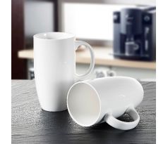 Hrnčeky z bieleho porcelánu 550ml 2 kusy