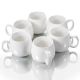 Sada bielych porcelánových šálok na kávu 375ml 6ks