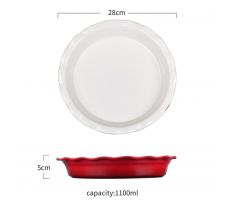 Zapekacia misa z porcelánu červená 1,1 l