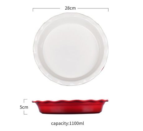 Zapekacia misa z porcelánu červená 1,1 l