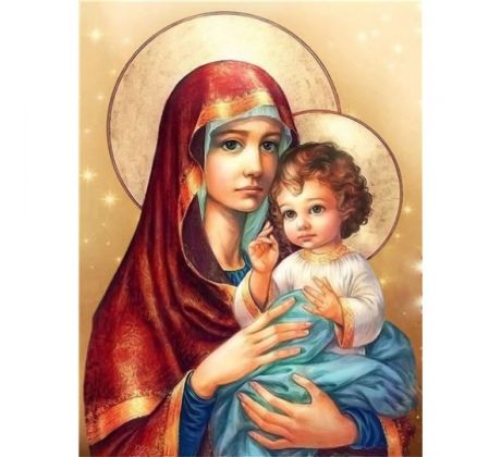 Diamantové maľovanie Mária s Ježiškom 2