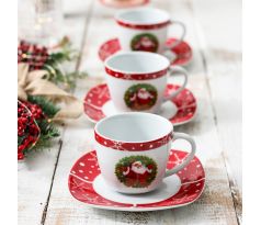 SANTA CLAUS Sada šálok s podšálkami na kávu 220ml 6ks