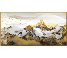 Diamantové maľovanie Abstraktné zlaté hory