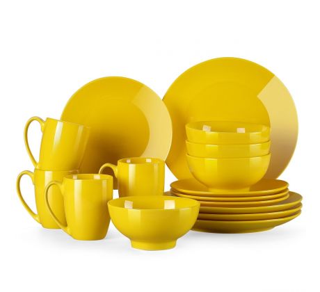 DS Bright Yellow 16-dielna porcelánová jedálenská sada