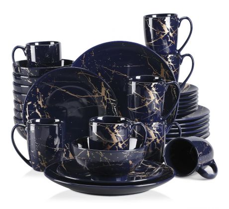 GOLD SPLASH Dark Blue 32 dielna porcelánová jedálenská sada