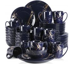 GOLD SPLASH Dark Blue 48 dielna porcelánová jedálenská sada