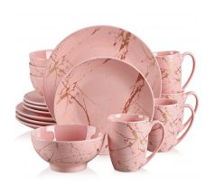 GOLD SPLASH Pink 16 dielna porcelánová jedálenská sada