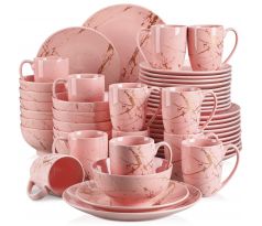 GOLD SPLASH Pink 48 dielna porcelánová jedálenská sada