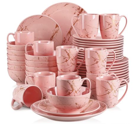 GOLD SPLASH Pink 48 dielna porcelánová jedálenská sada