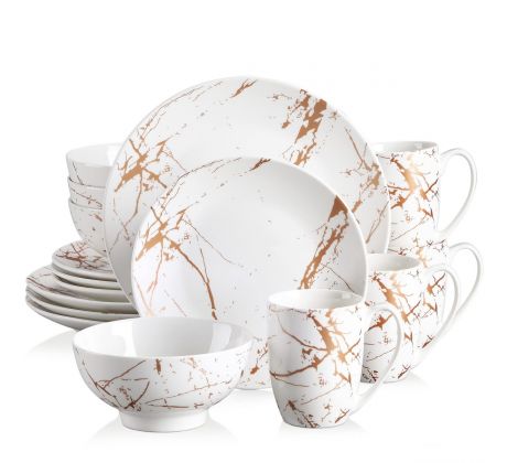 GOLD SPLASH White 16 dielna porcelánová jedálenská sada