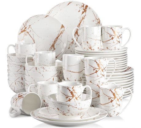 GOLD SPLASH White 48 dielna porcelánová jedálenská sada