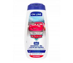 On Line Disney Cars detský sprchový gél 3v1 Brusnica 400 ml