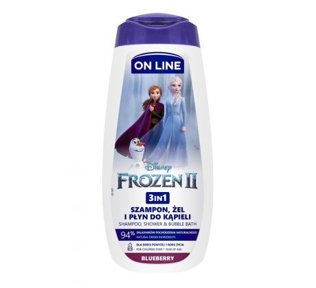 On Line Disney Frozen II detský sprchový gél 3v1 Čučoriedka 400 ml