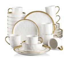 GOLD TRIM White 32 dielna porcelánová jedálenská sada