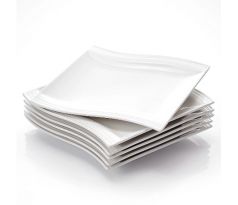 FLORA plytké taniere 27 cm biele 6 ks