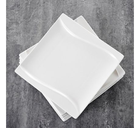 CARINA plytké taniere 25,5 cm biele 6 ks 