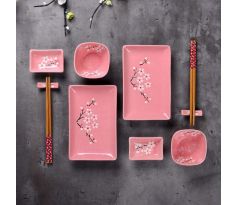 Pink Sada na sushi porcelán bambus 10 dielna