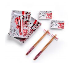 Japanese Sada na sushi porcelán bambus 8 dielna